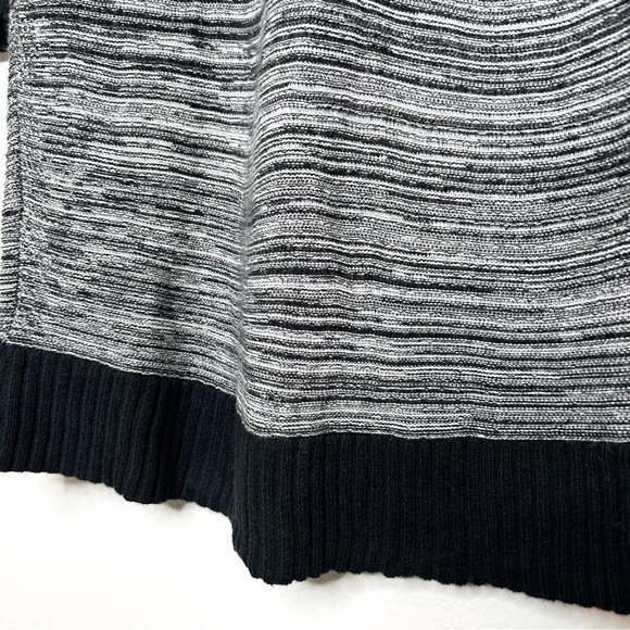 Lilla P Cotton Cashmere Blend Grey Knit Stripe V Neck Sweater Dress Small S - Picture 8 of 9